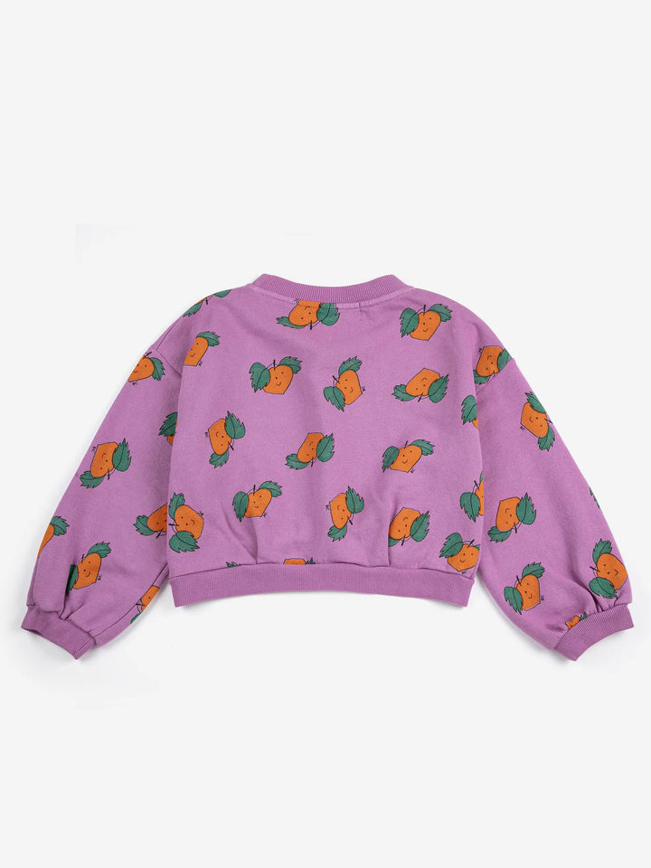 Sudadera cropped estampada Tangerine