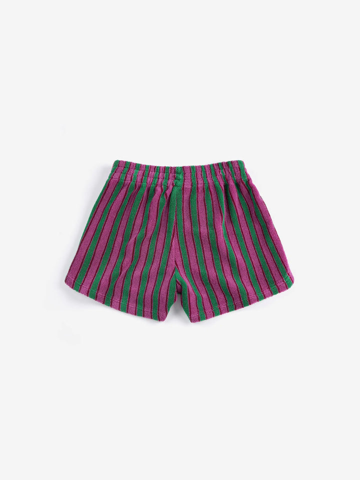 Striped terry cloth shorts