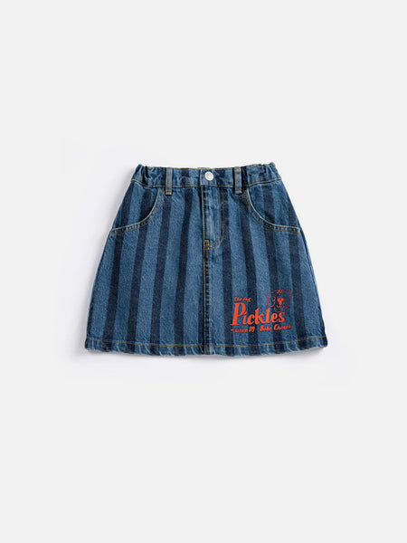 Pickles The Dog Striped denim skirt | Bobo Choses for Kid