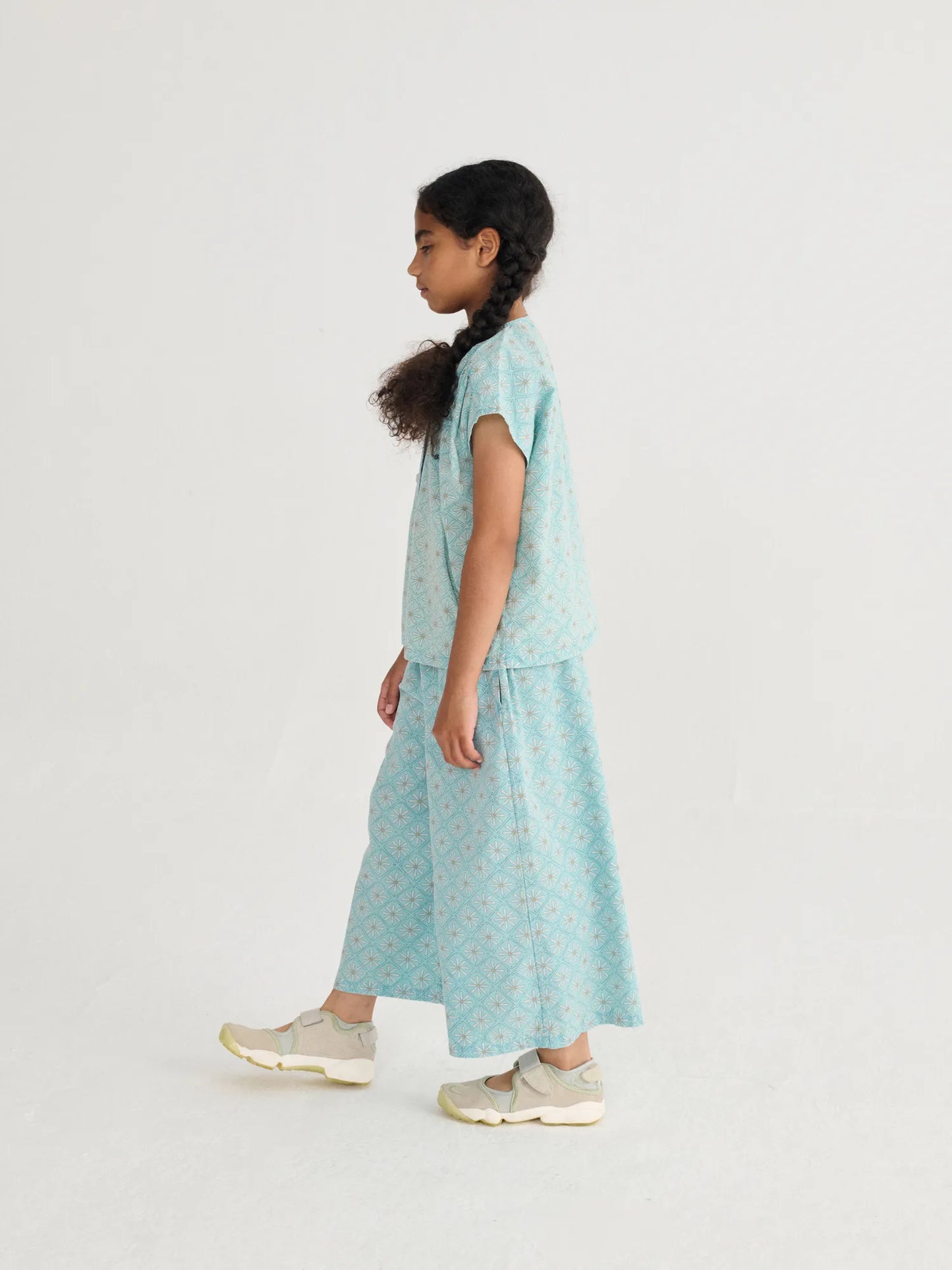 Daisy Mosaic all over woven culotte pants