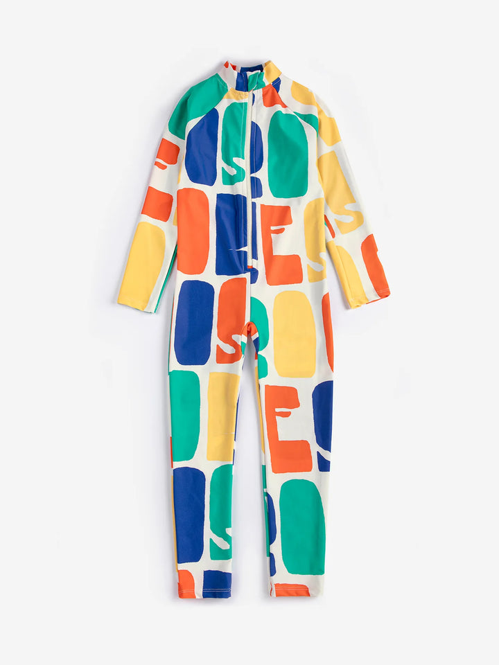 Bobo Choses Color 전체 무늬 수영복 오버롤