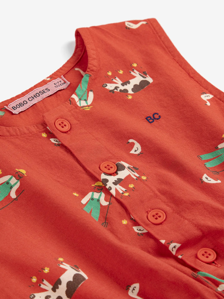 Vestido de tejido estampado Farm Adventure