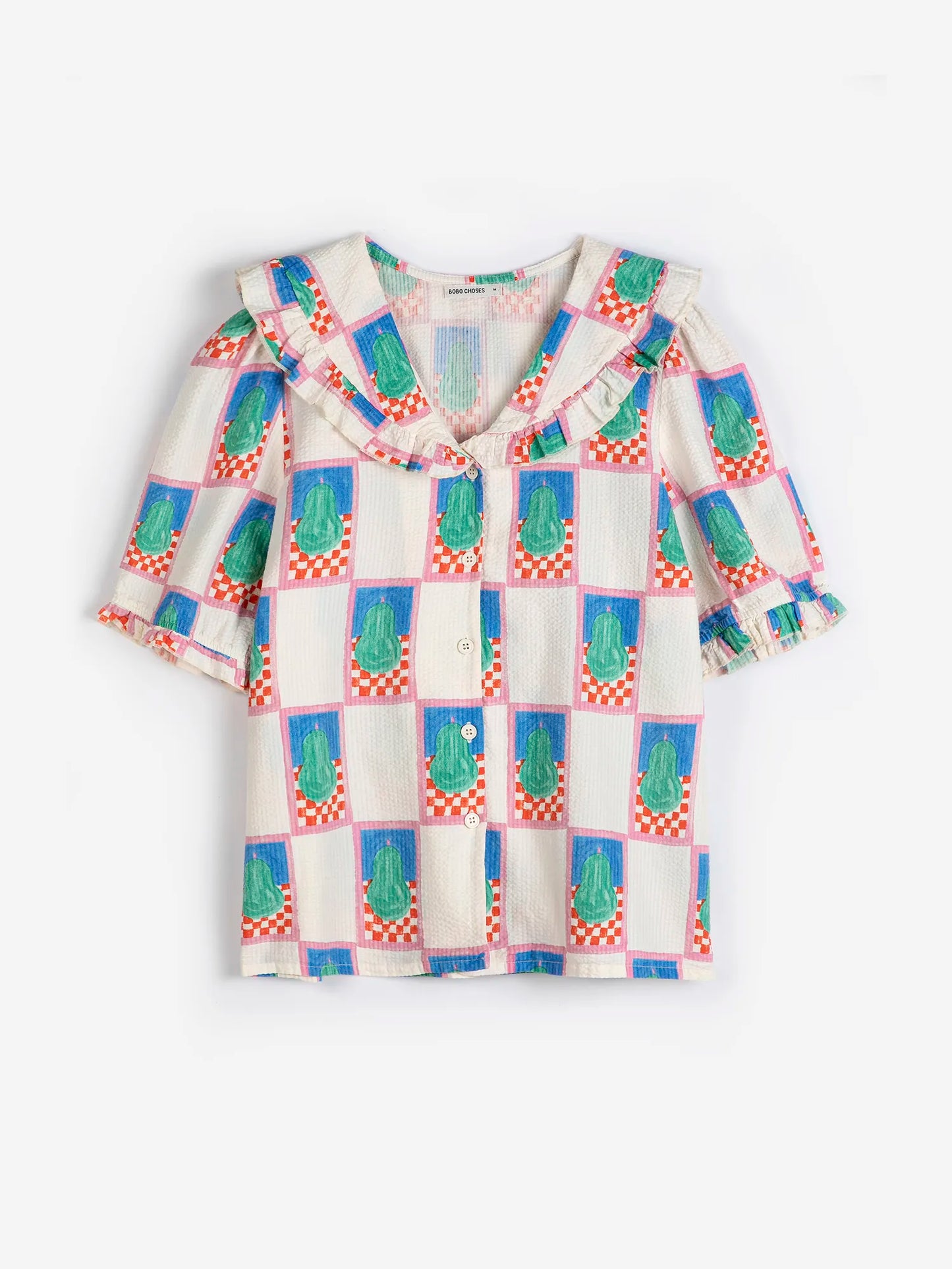 Simple pear pattern collar shirt