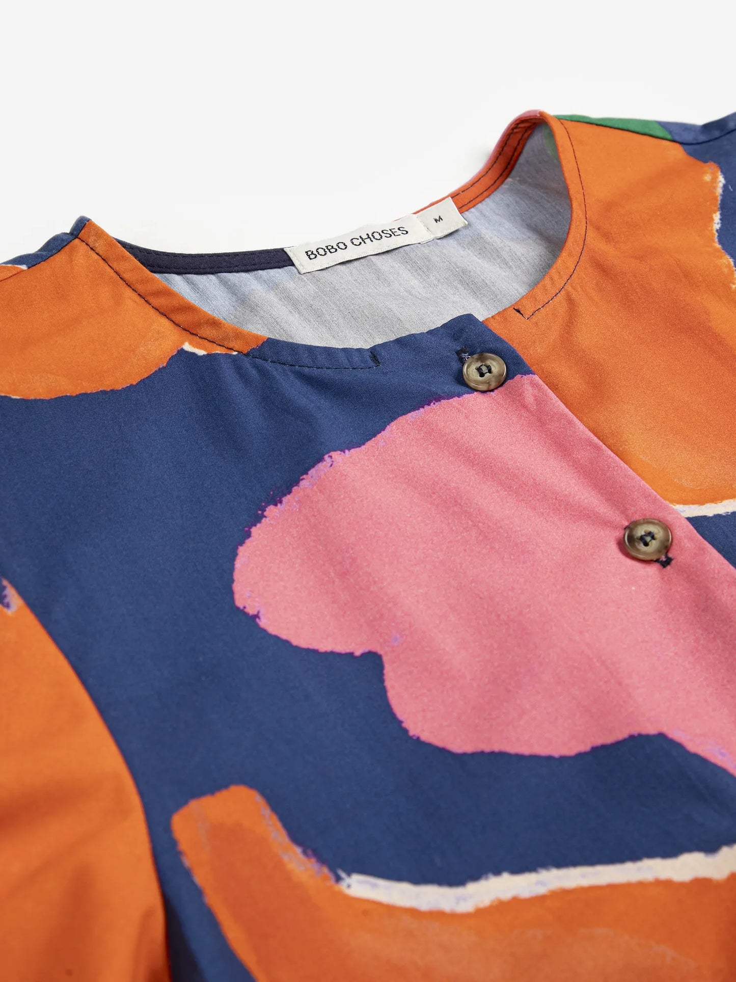 Blooming color pattern cropped blouse