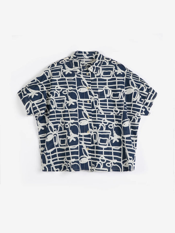 Cookery Festival pattern oversize shirt
