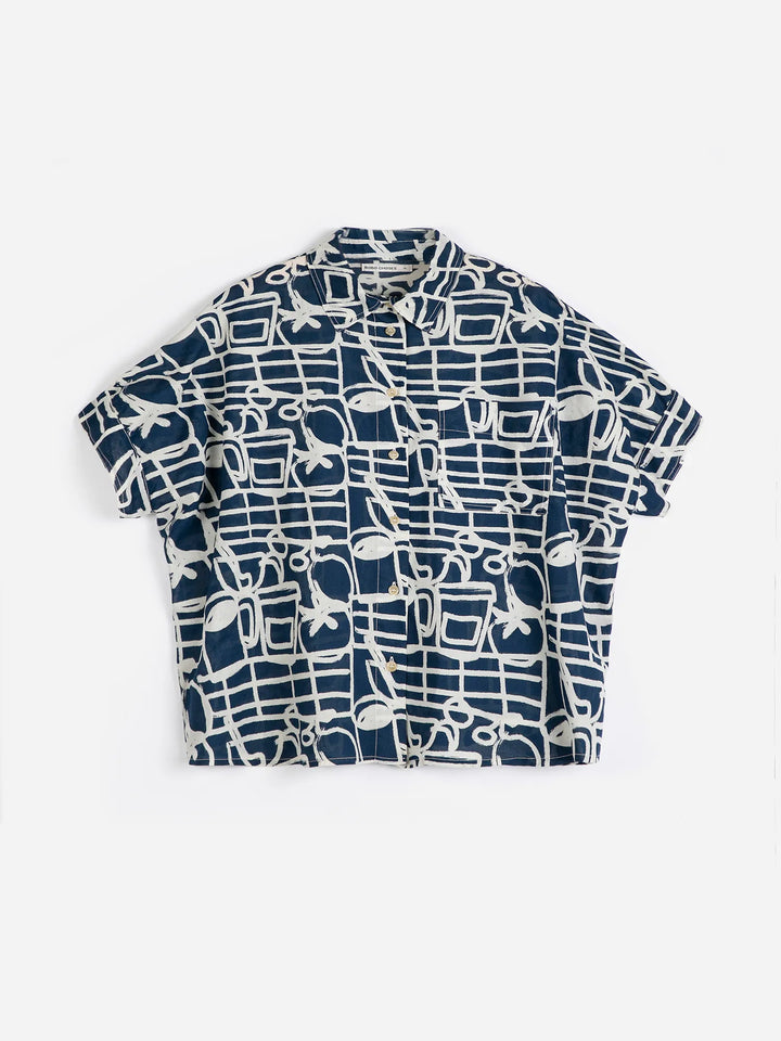 Cookery Festival pattern oversize shirt