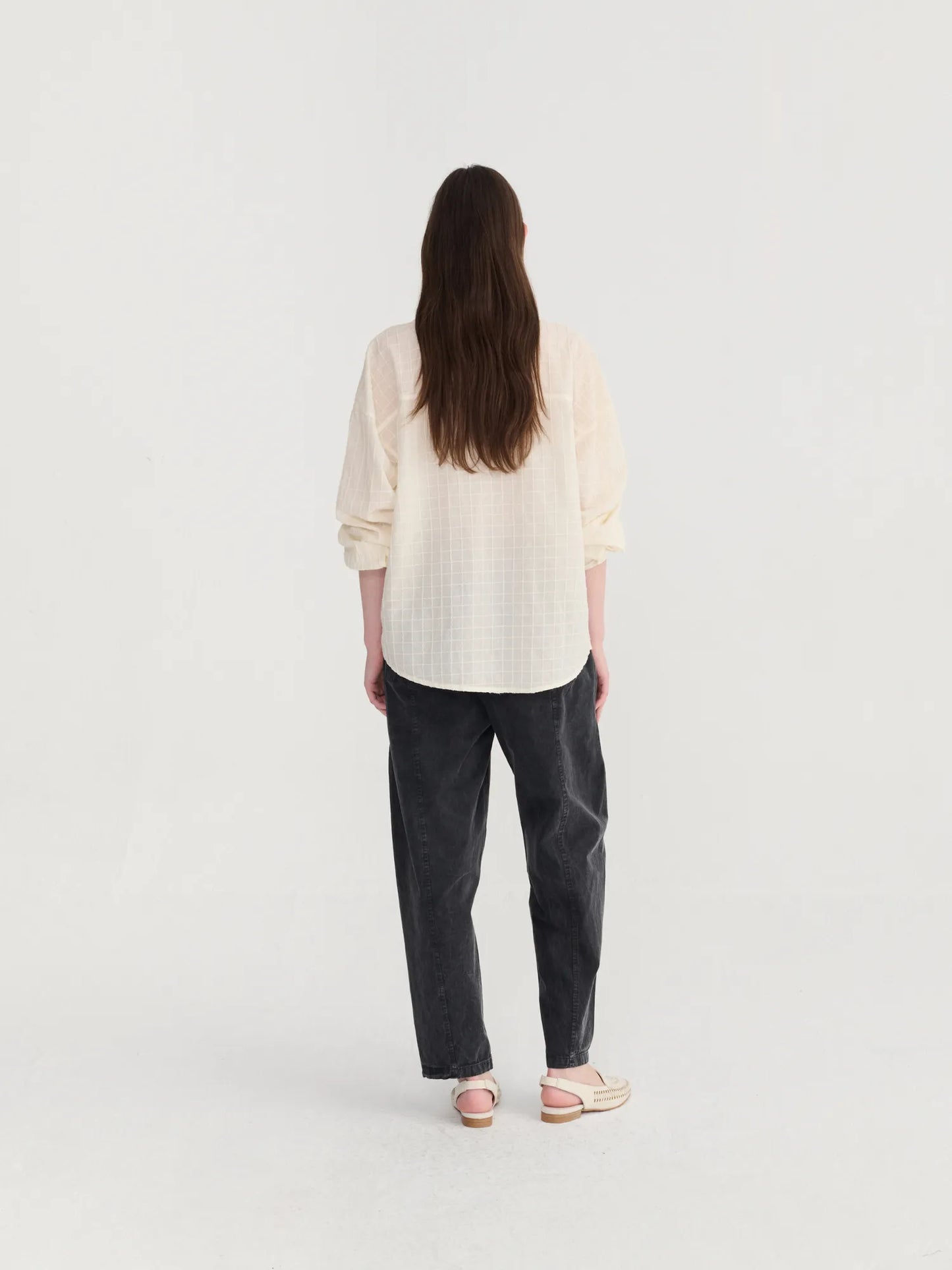 Organic cotton square collar blouse
