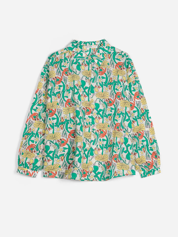 Color herbalist pattern collar shirt