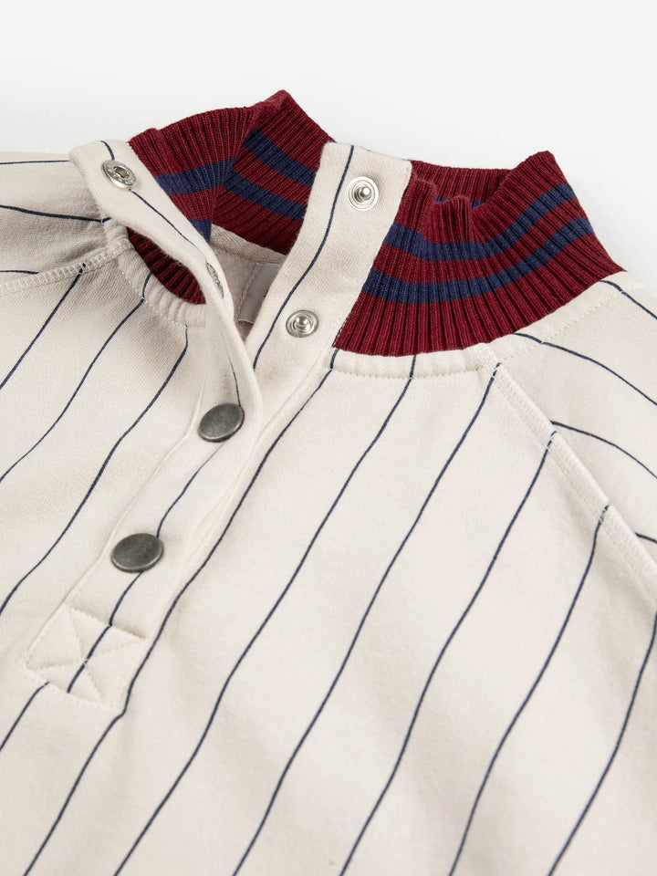 Striped high neck relaxed sweatshirt