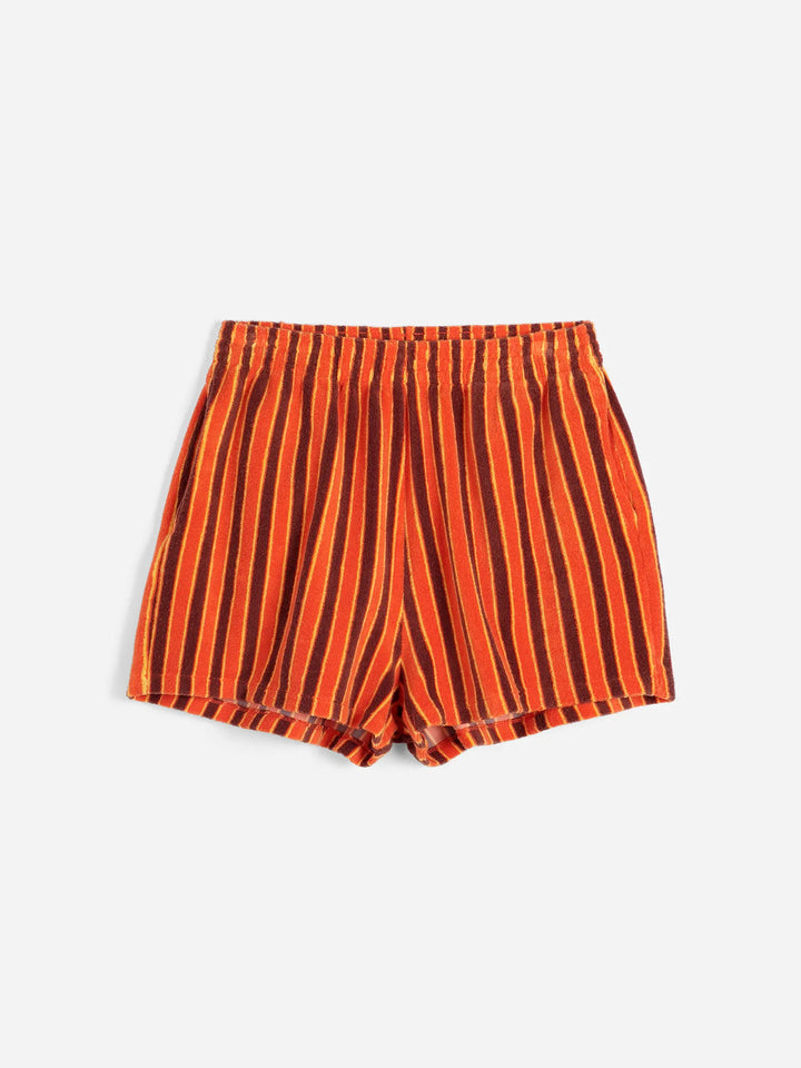 Striped terry shorts