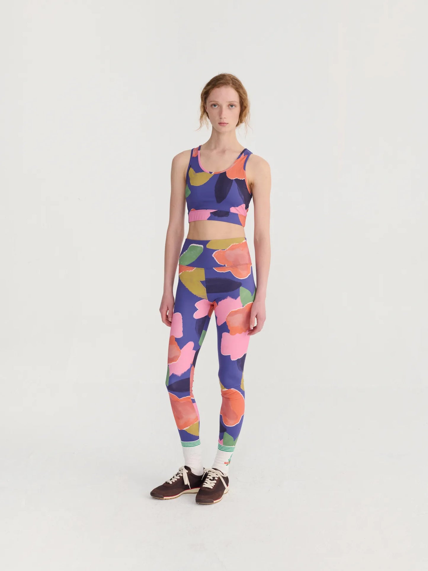 Blooming color pattern sporty leggings