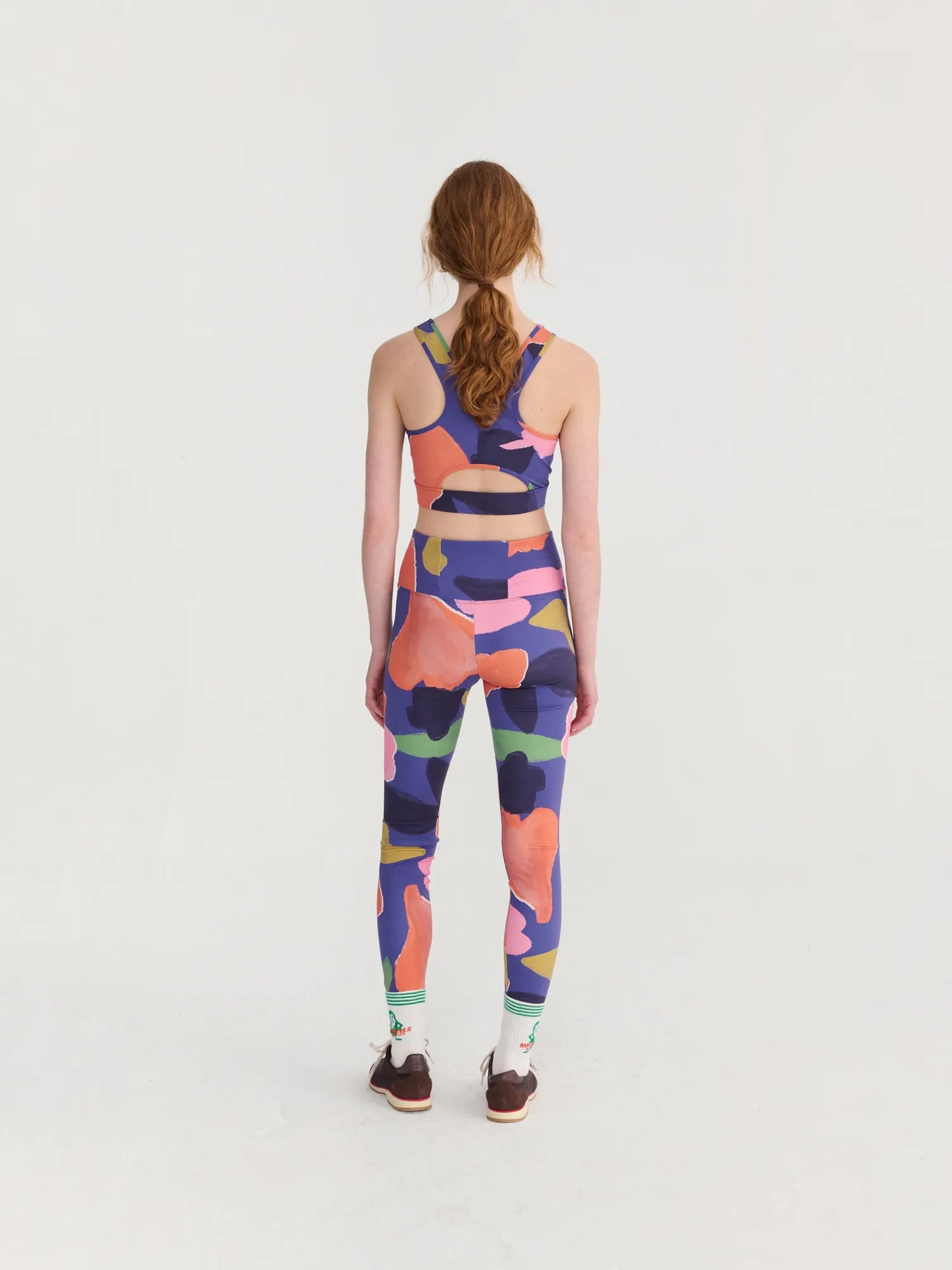 Blooming color pattern sporty leggings