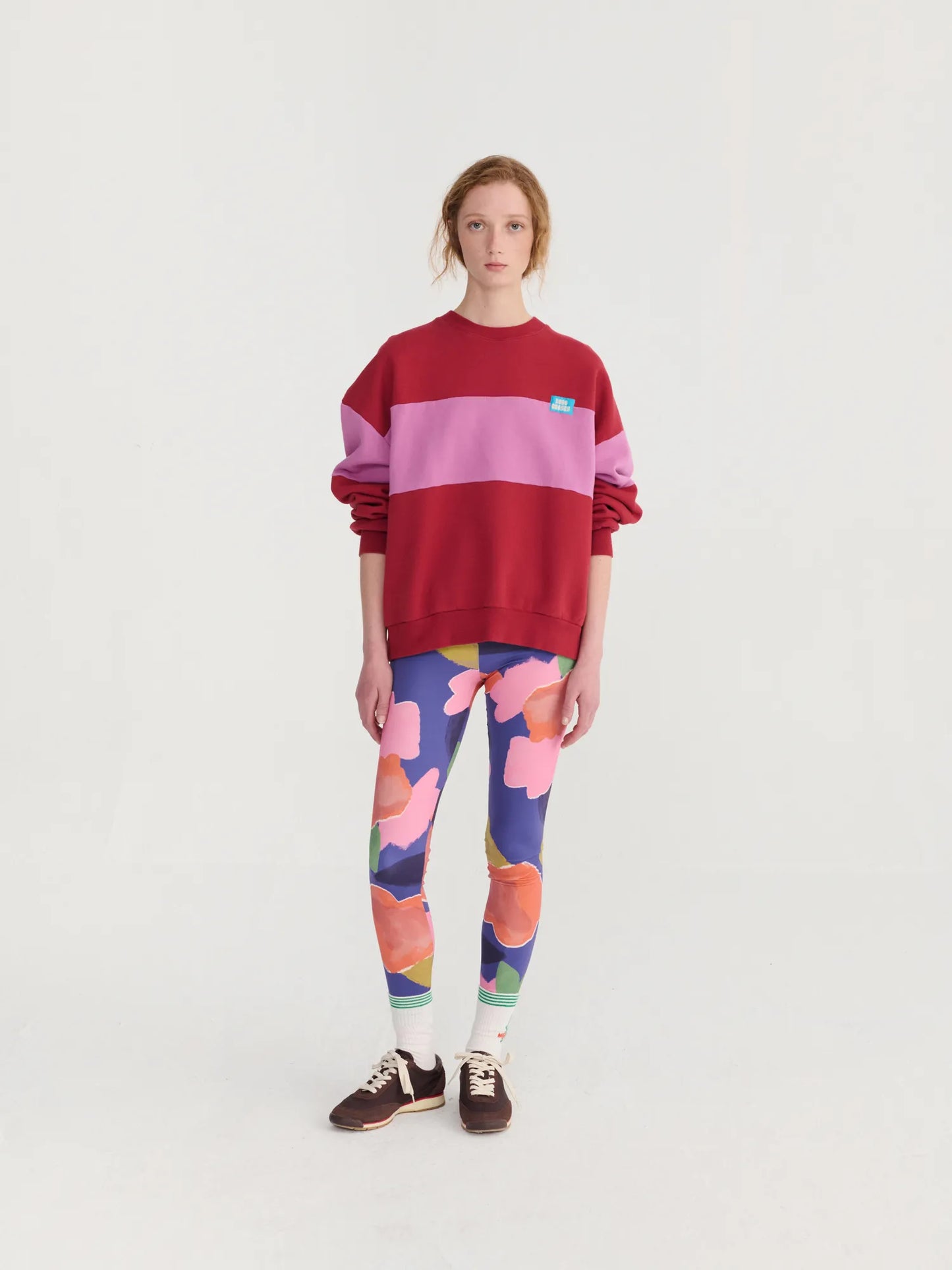 Blooming color pattern sporty leggings