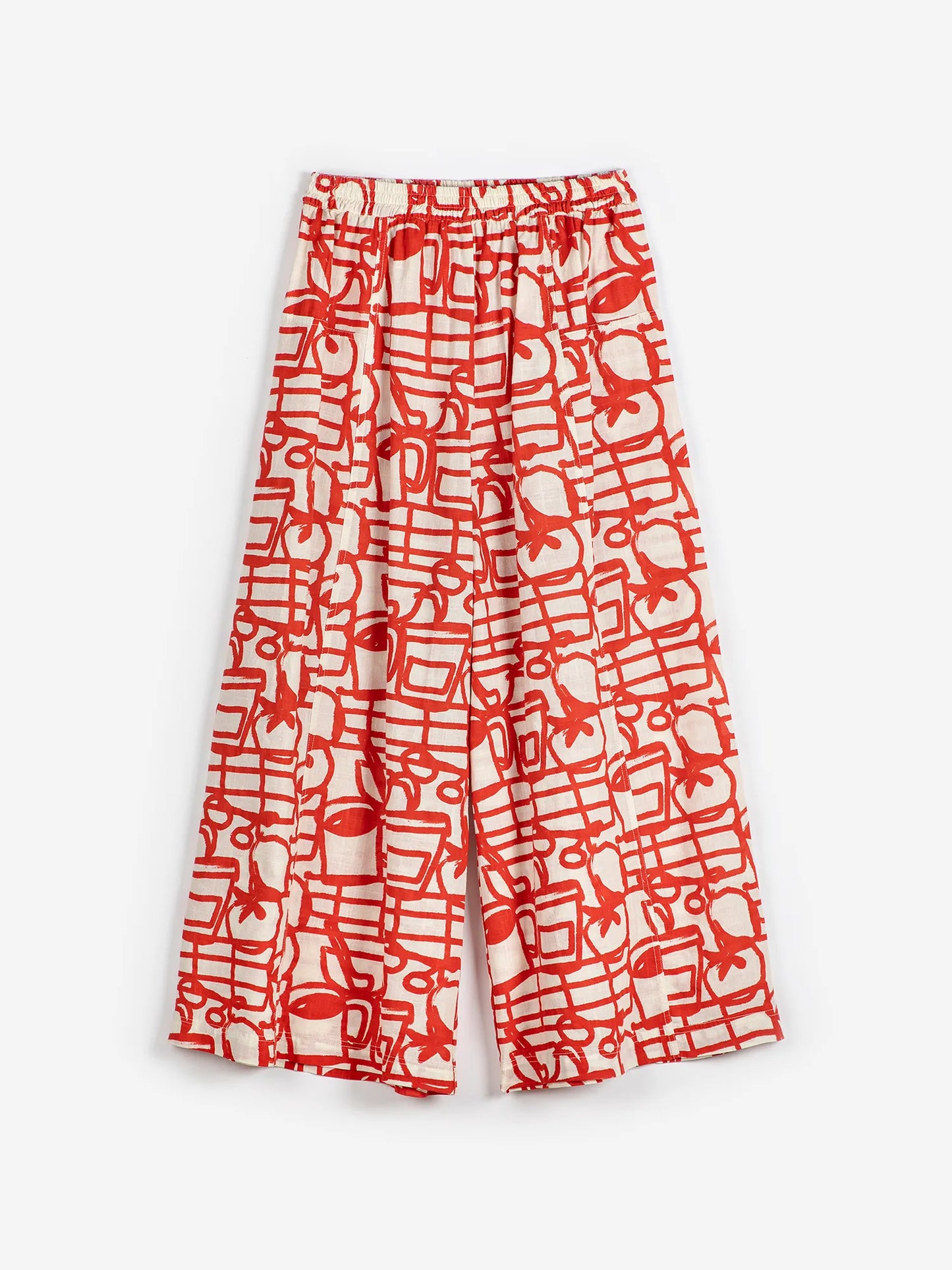 Cookery festival pattern cotton pants