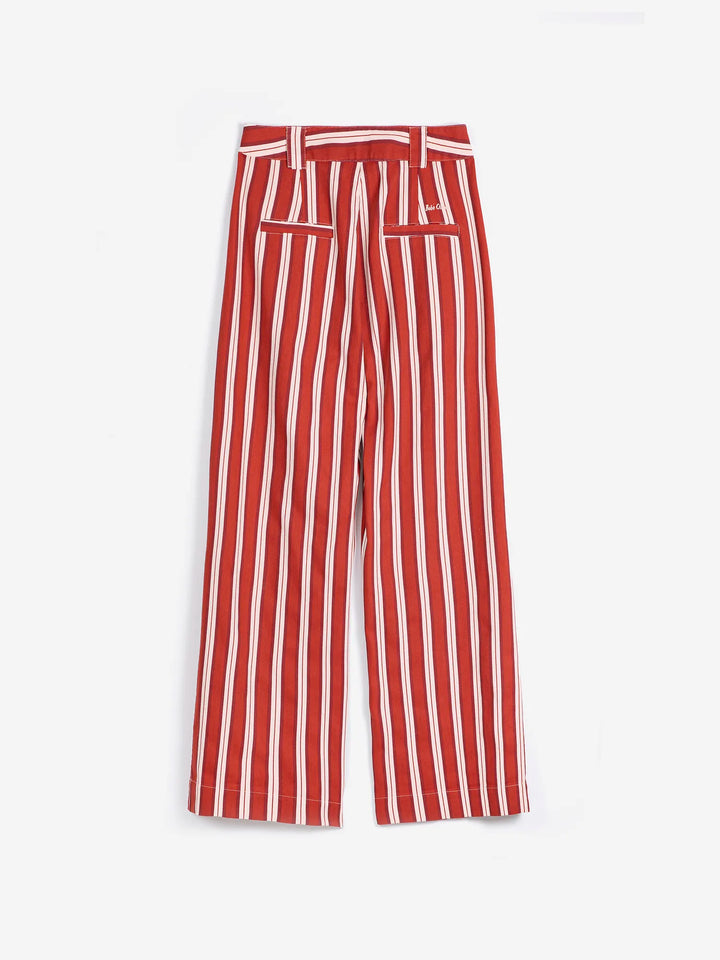 Pantalón de perneras anchas de sarga a rayas