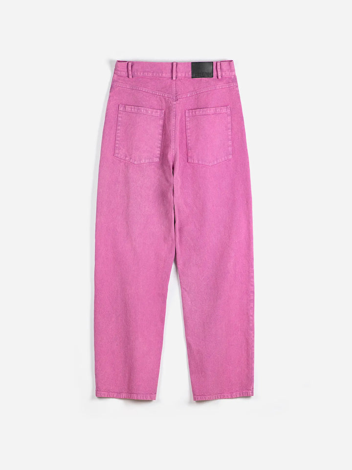 Washed twill boot cut pants