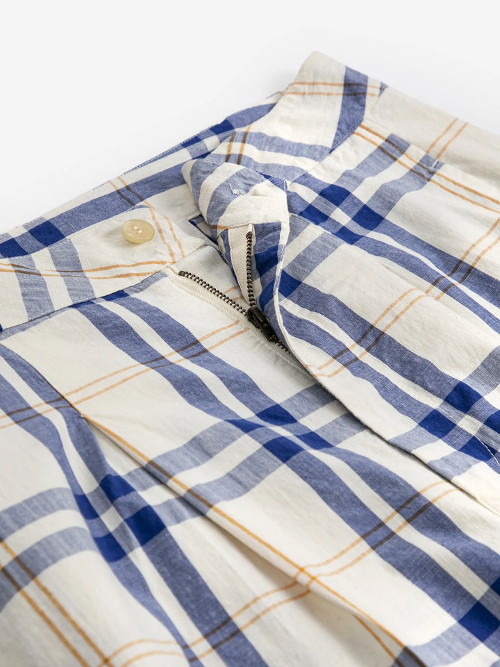 Fun Tartan twill wide leg pants