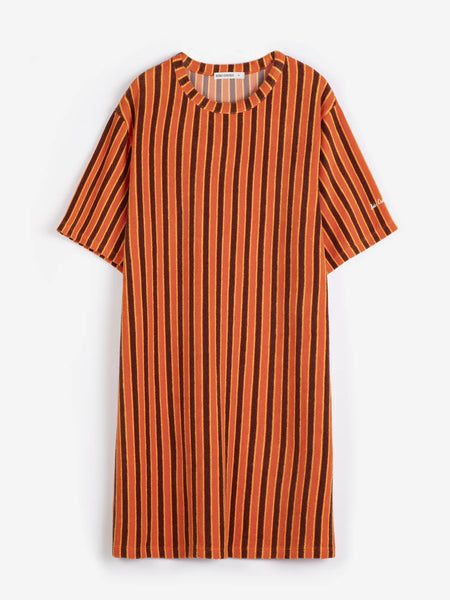 orange and black striped dress Jersey Cape Sleeve V Neck Faux Wrap Dress – Camille La Vie