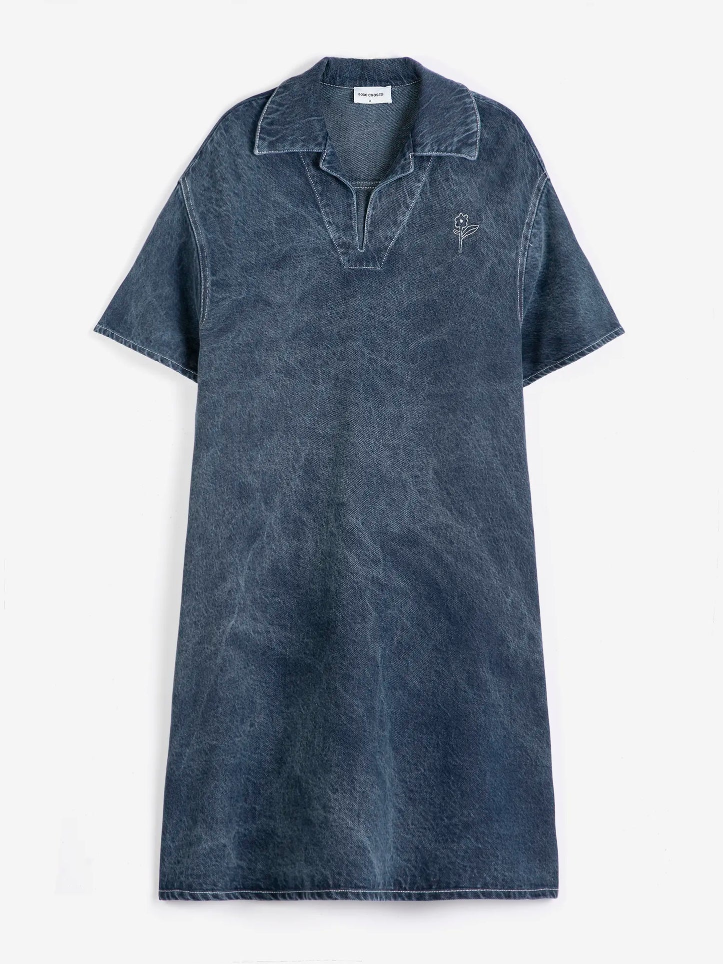 Washed polo twill dress