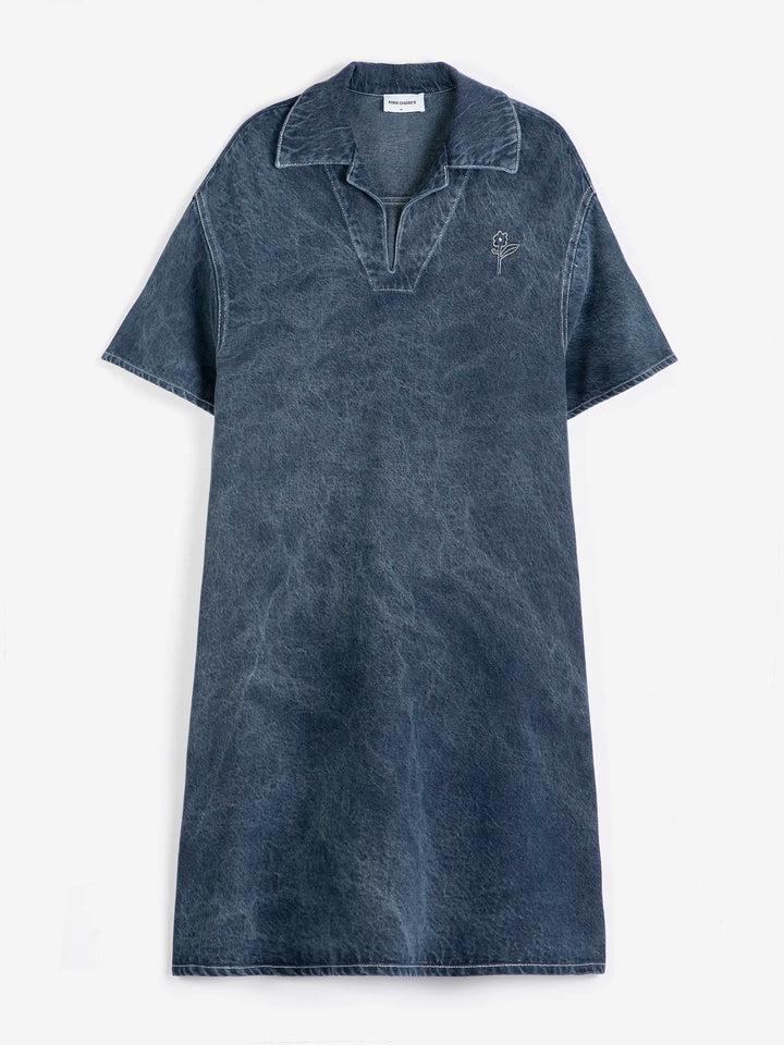 Washed polo twill dress