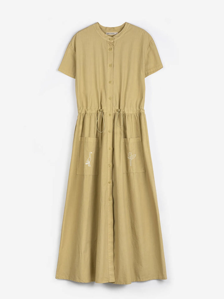 Round collar shirt dress