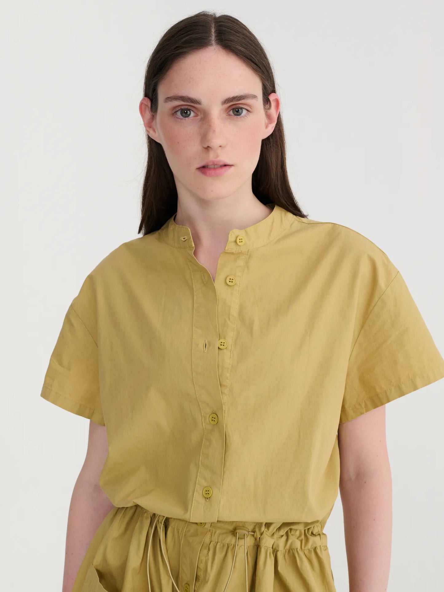 Round collar shirt dress