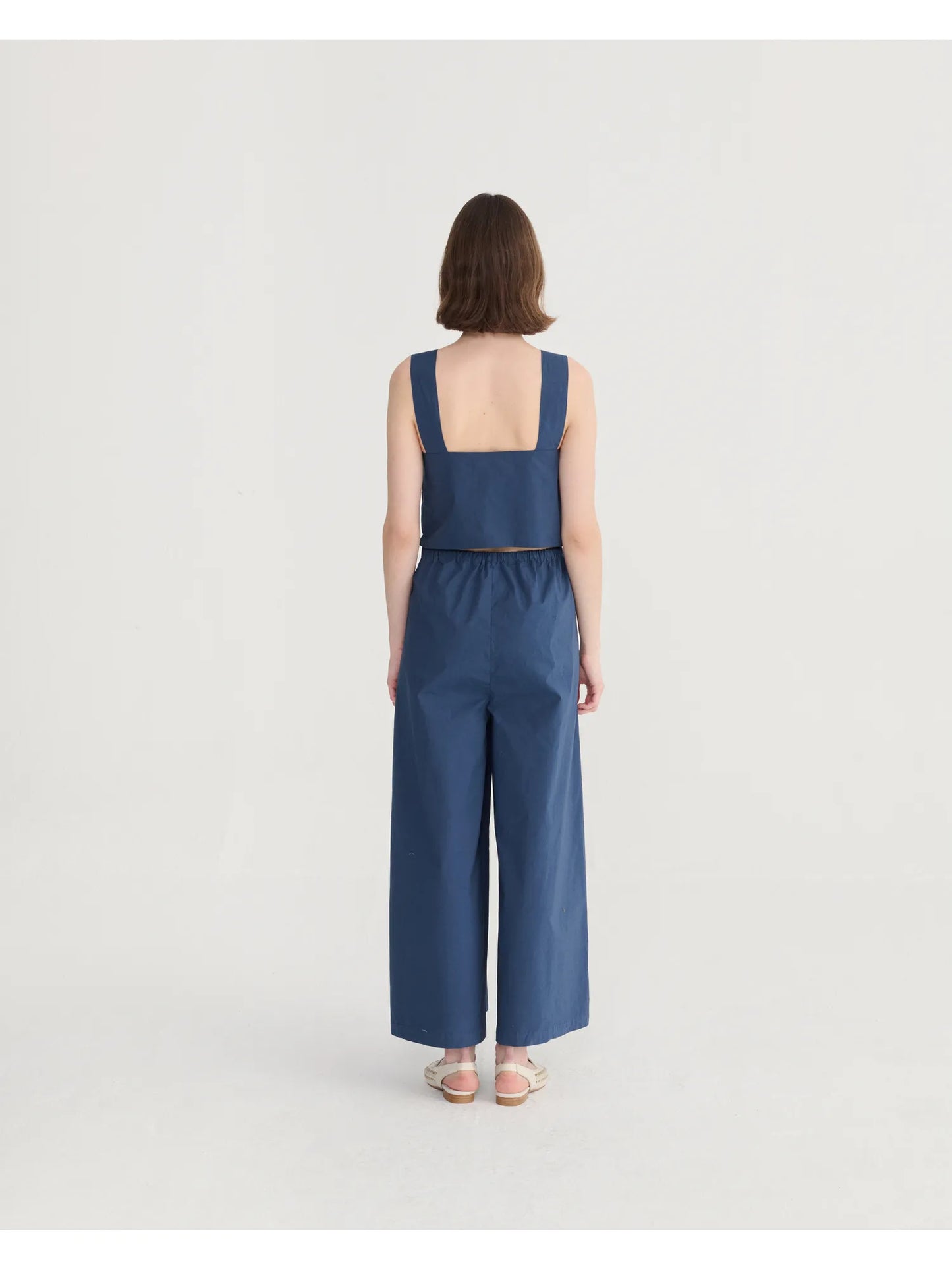 Textured cotton strap overall