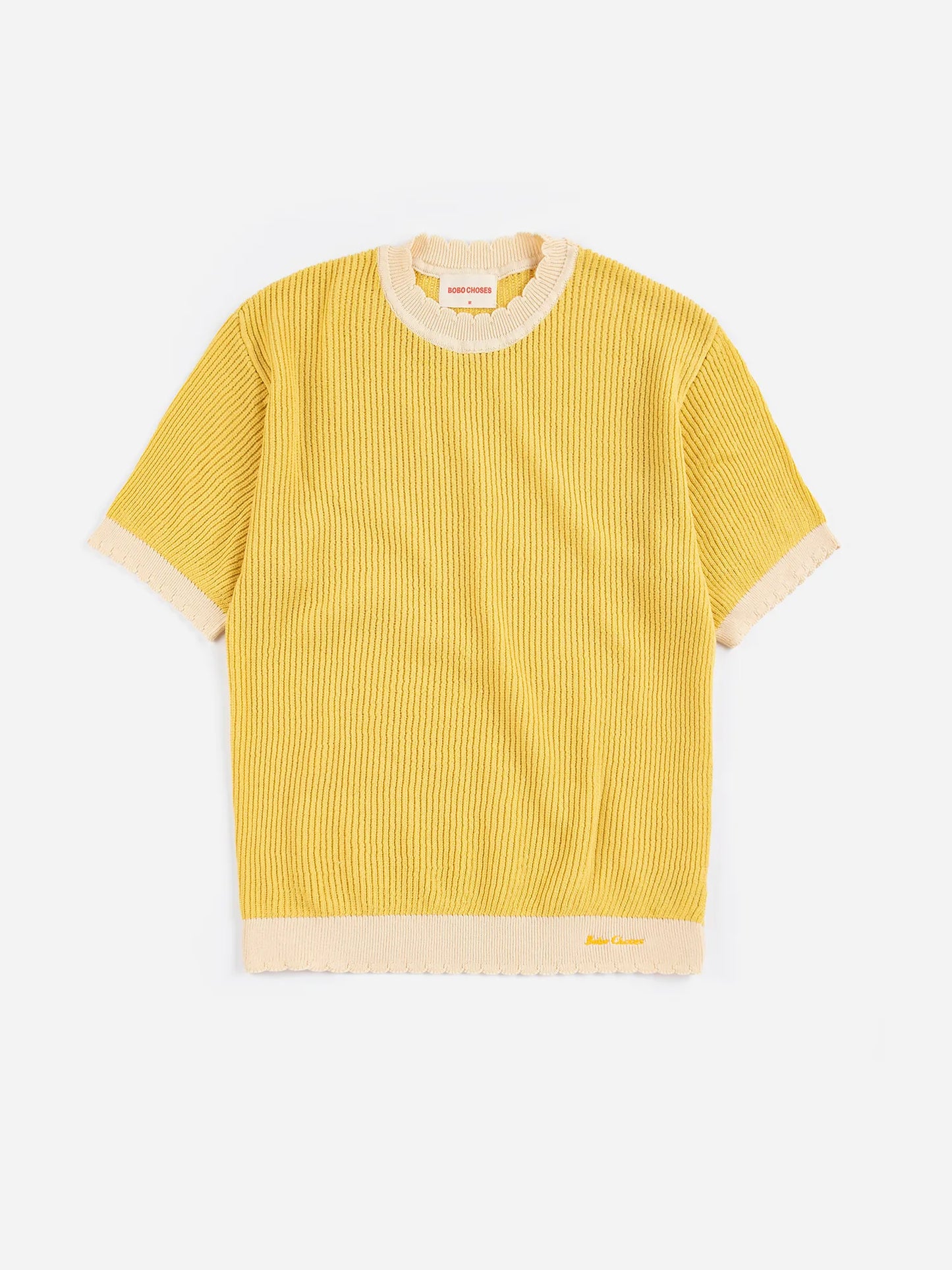 Openwork knitted cotton jumper