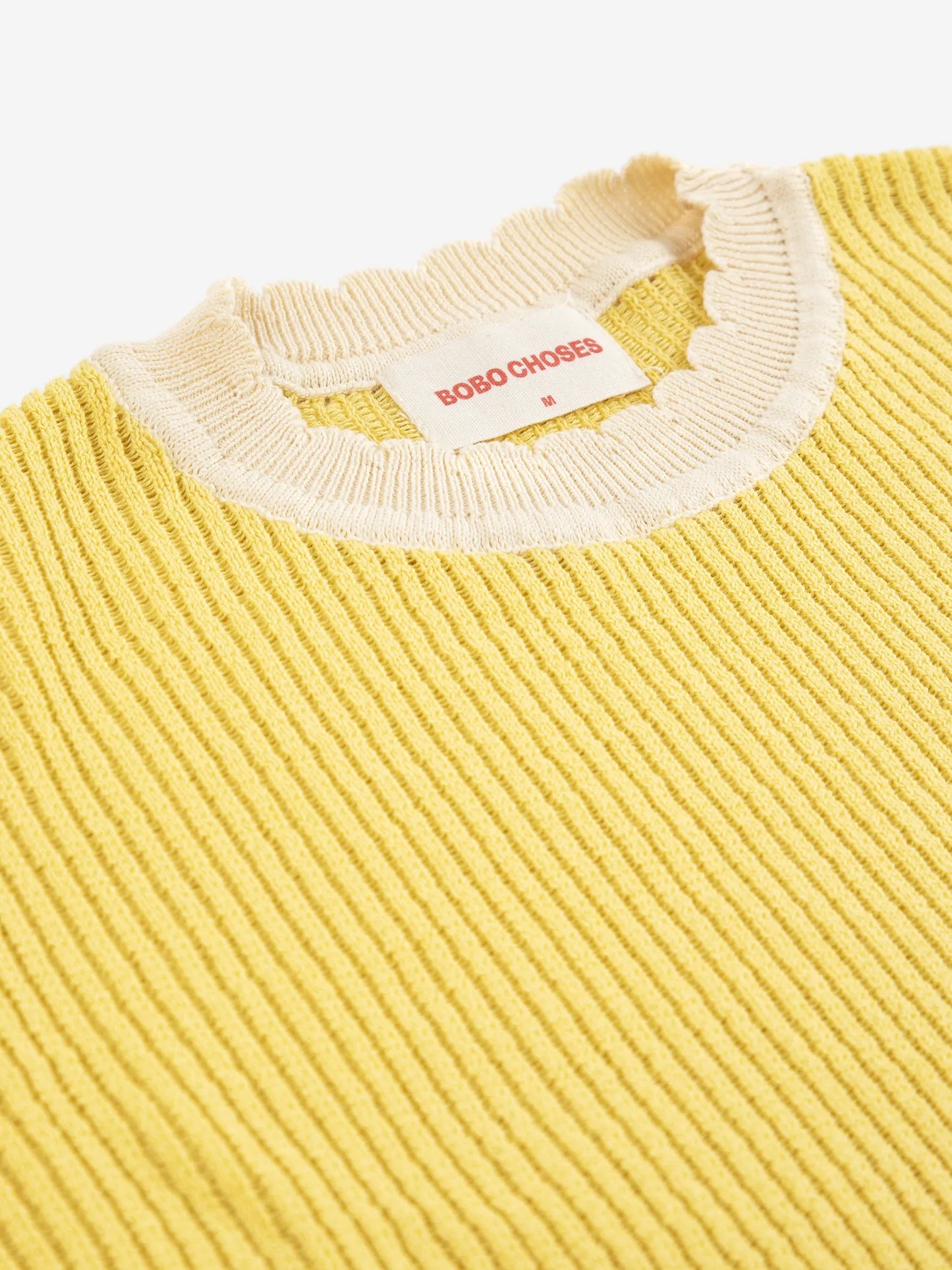 Openwork knitted cotton jumper