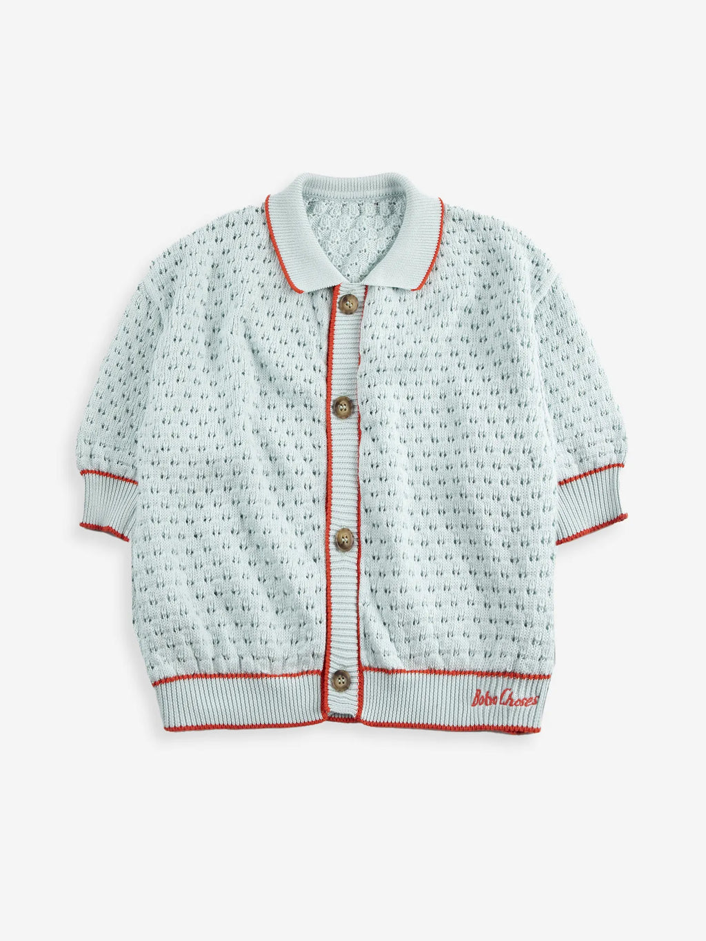 Openwork knitted cotton cardigan | Bobo Choses for Woman