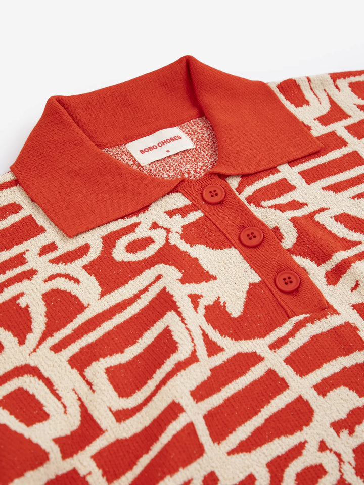 Cookery festival jacquard knitted polo