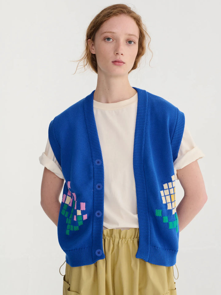 Chaleco de algodón Pixel Flowers