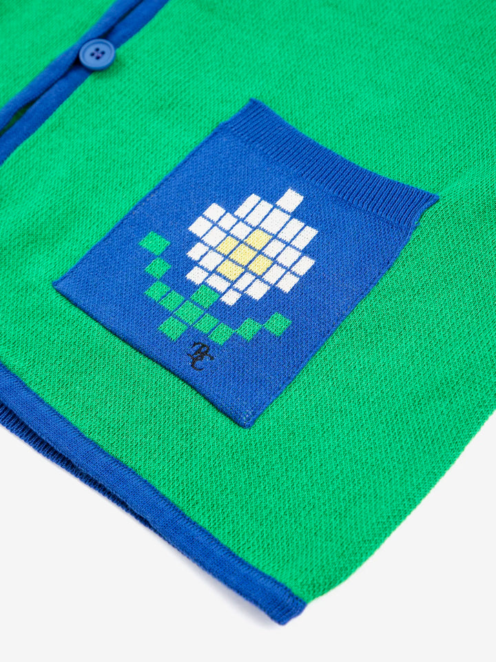 Cárdigan de algodón fino Pixel Daisy