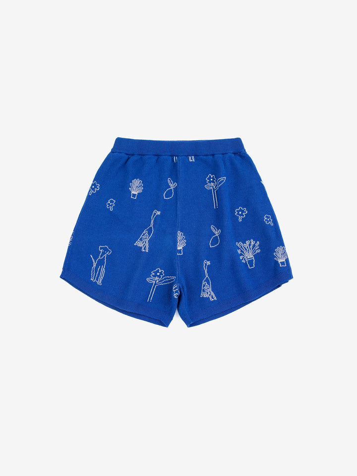 Summer trip jacquard knitted shorts
