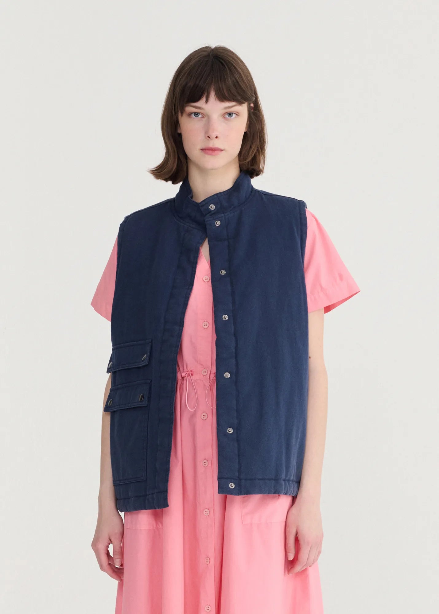 Washed cotton vest