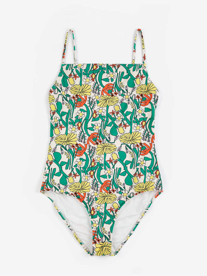 Color herbalist pattern recycled swimsuit