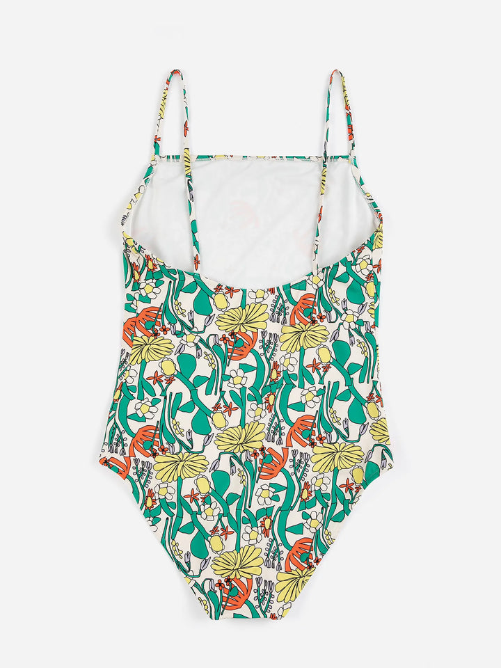 Color herbalist pattern recycled swimsuit