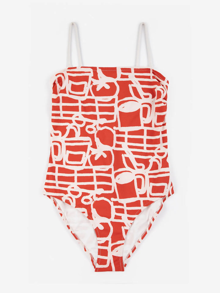 Cookery festival pattern recycled swimsuit