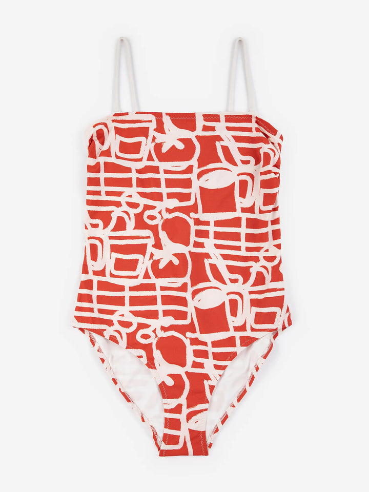 Cookery festival pattern recycled swimsuit