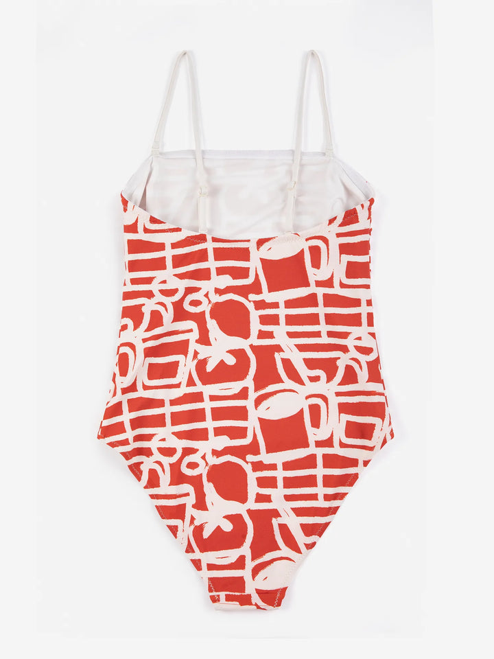 Cookery festival pattern recycled swimsuit