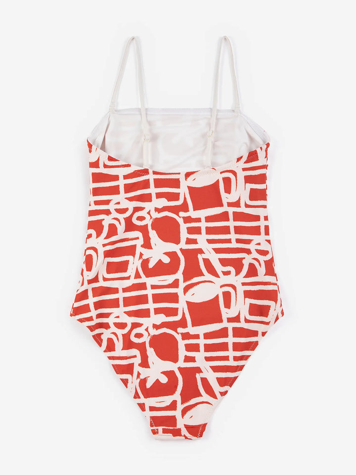 Cookery festival pattern recycled swimsuit