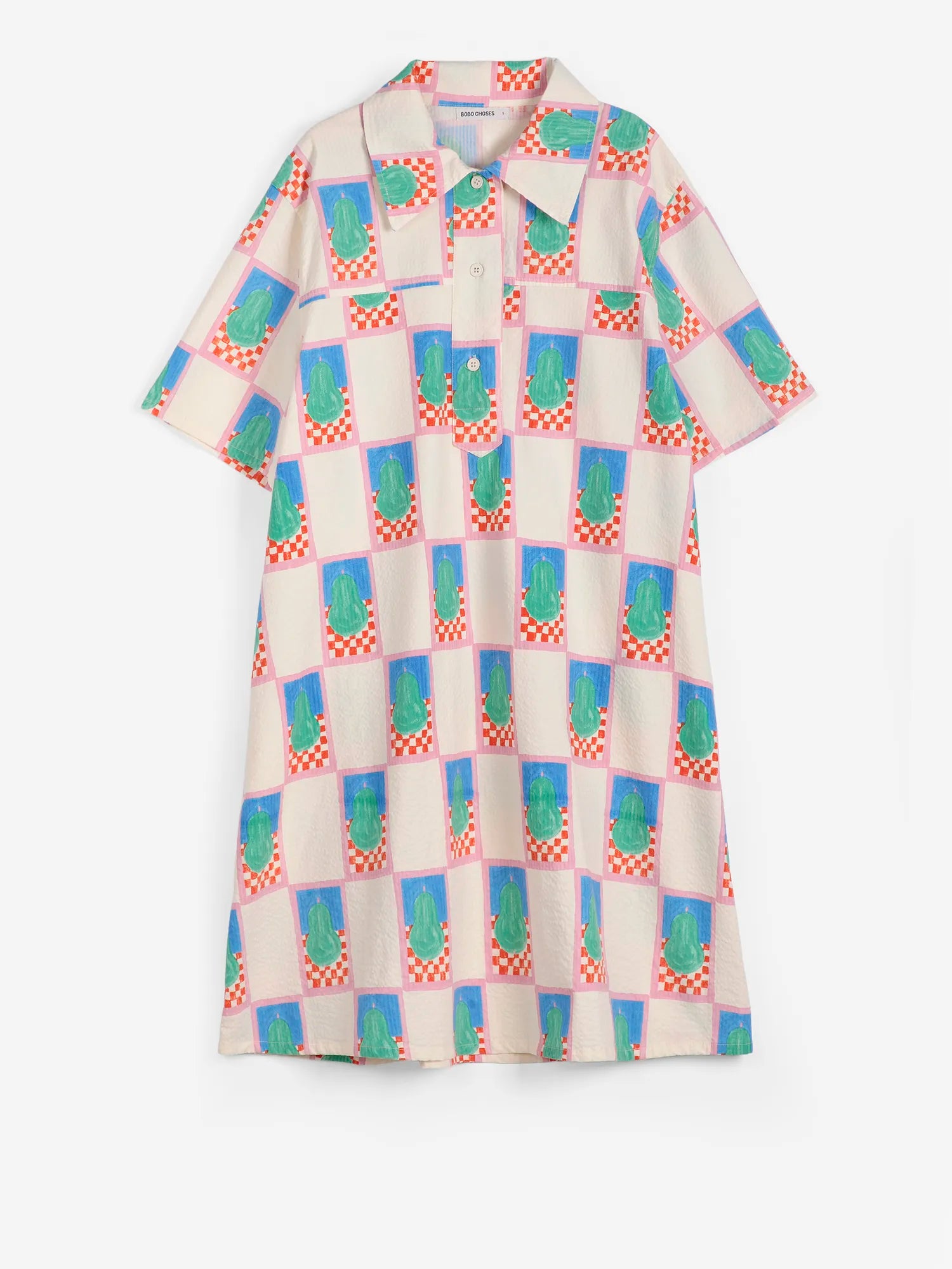 Simple pear pattern mini shirt dress Simple pear pattern mini shirt dress