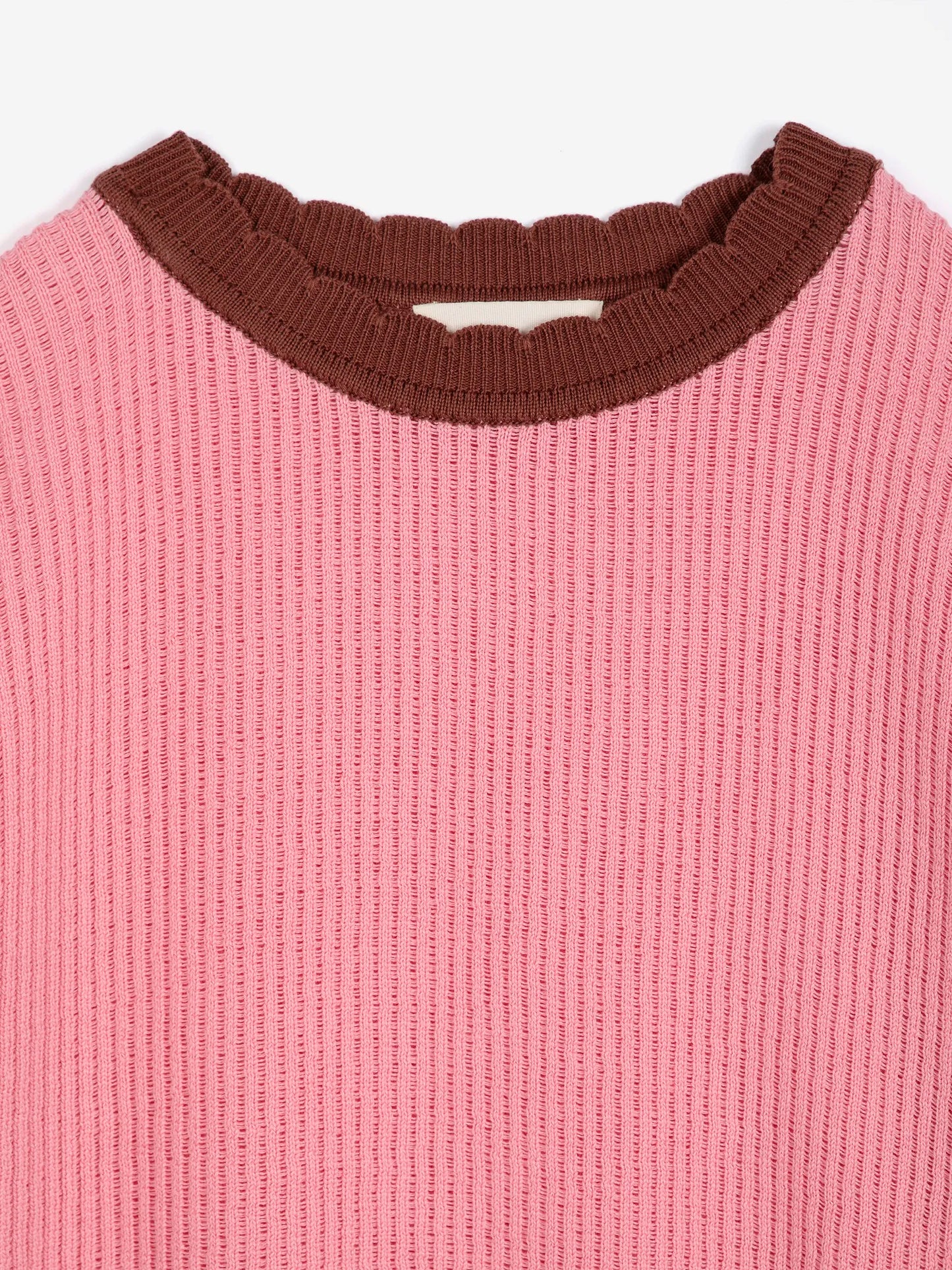 Openwork knitted cotton jumper