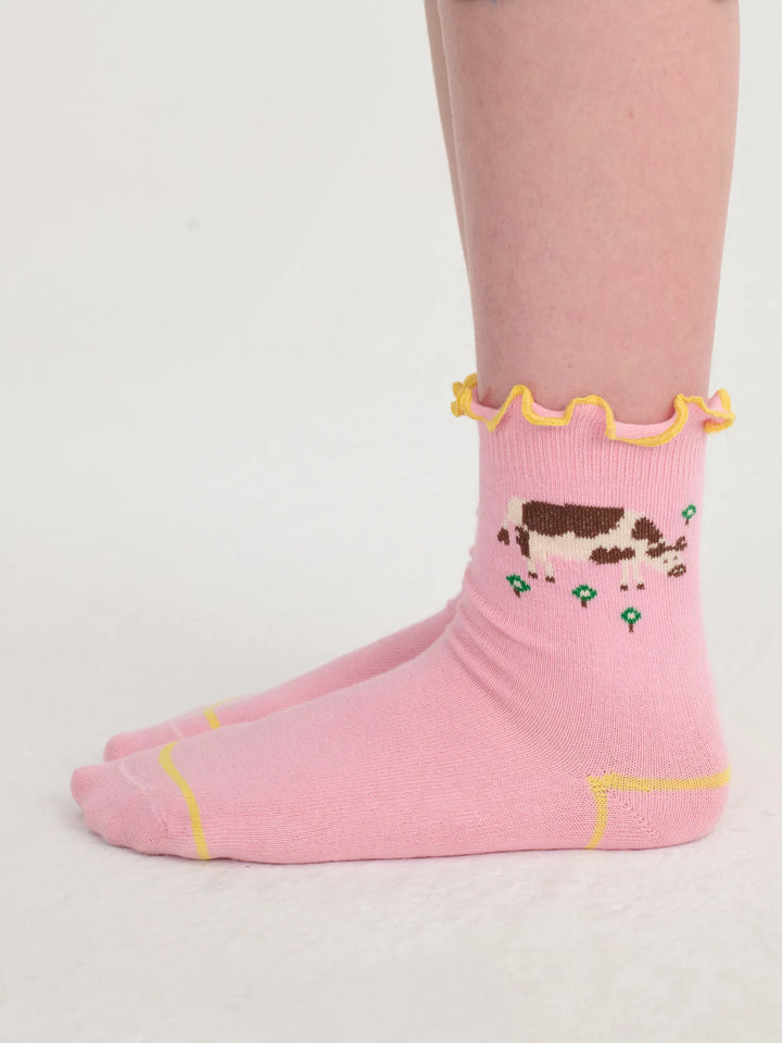Farm Adventure ruffled short socks
