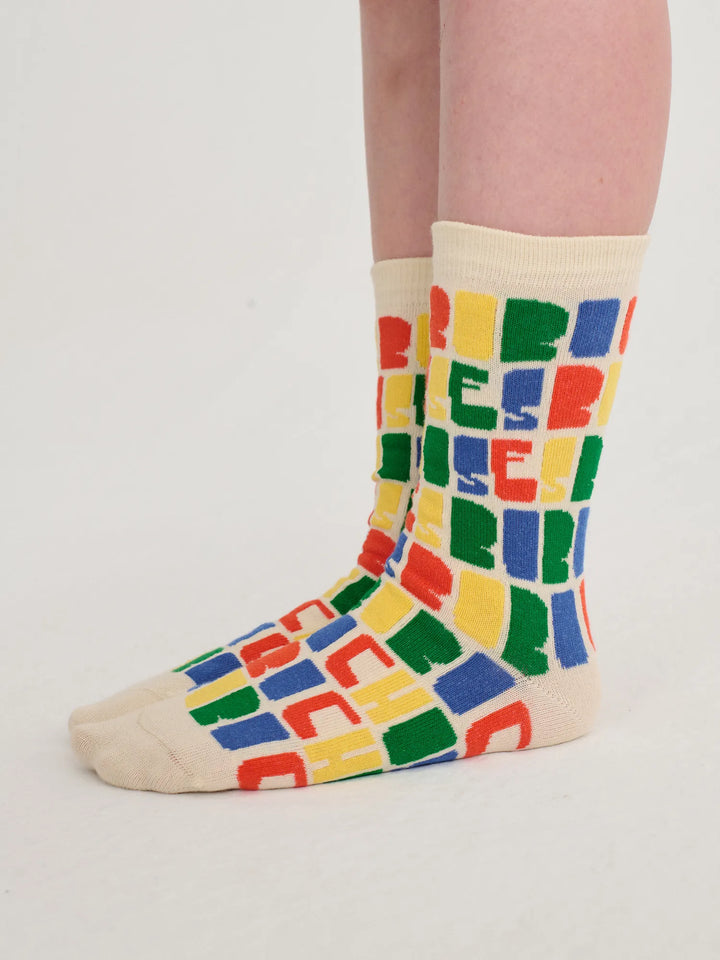 Bobo Choses Color 전체 무늬 긴 양말