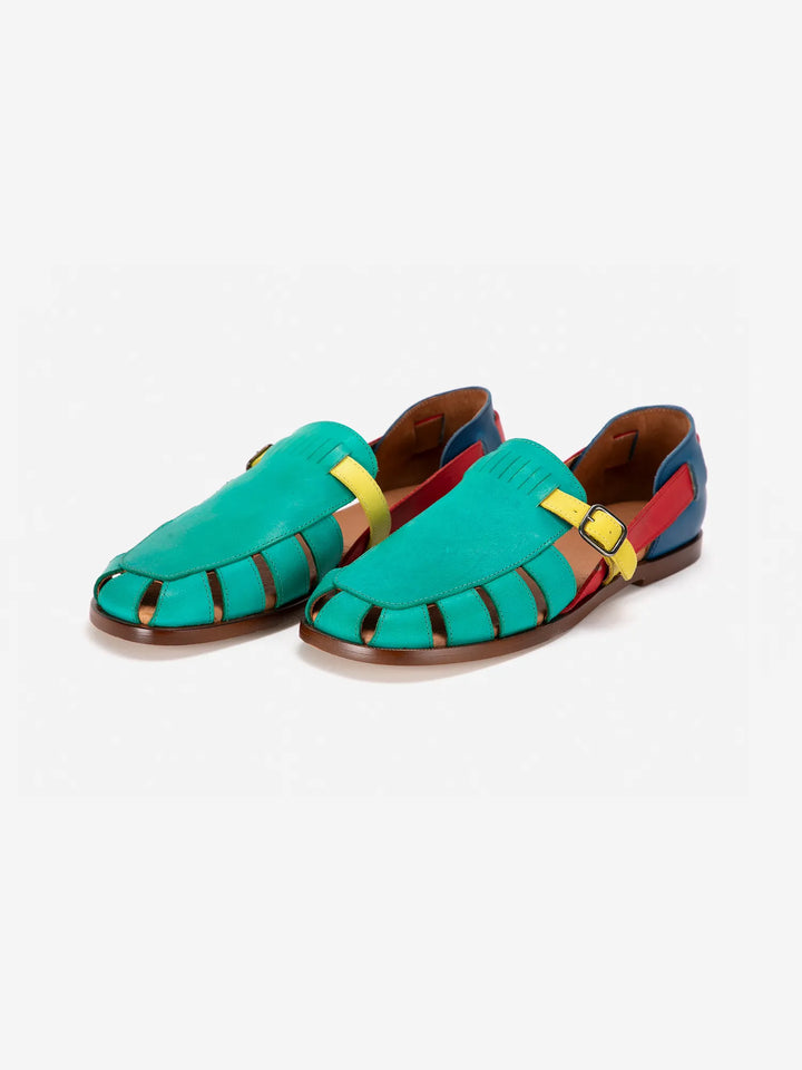 Pickles color block leather sandal