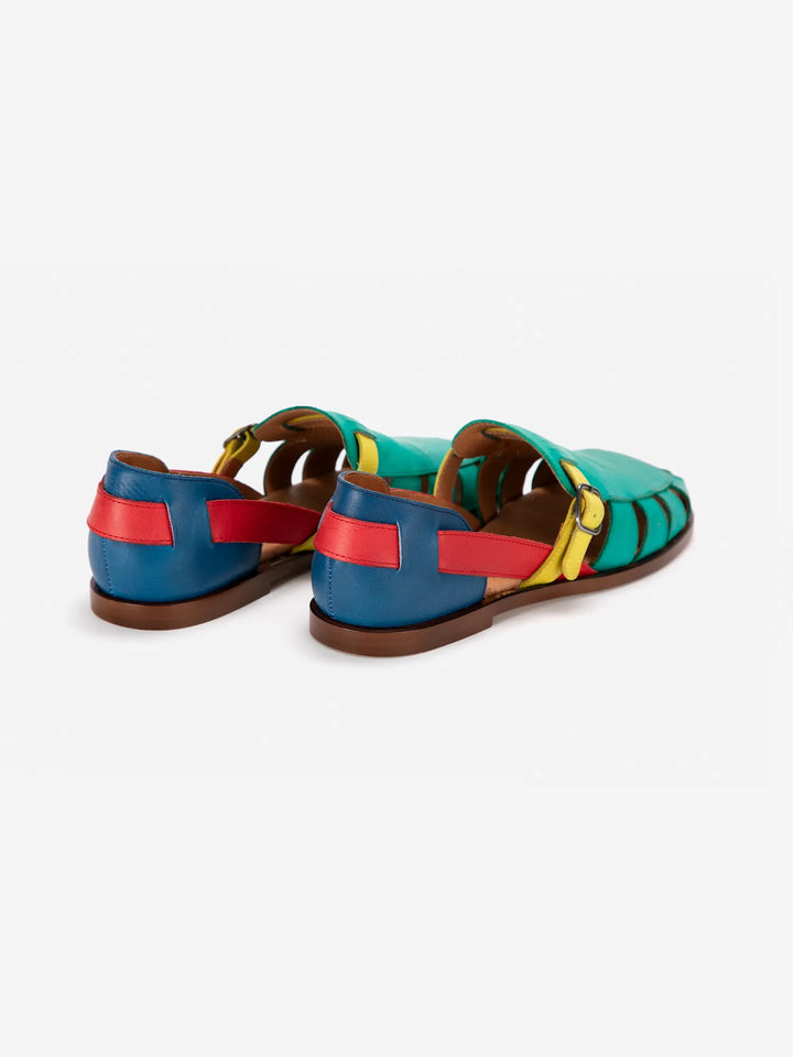 Pickles color block leather sandal