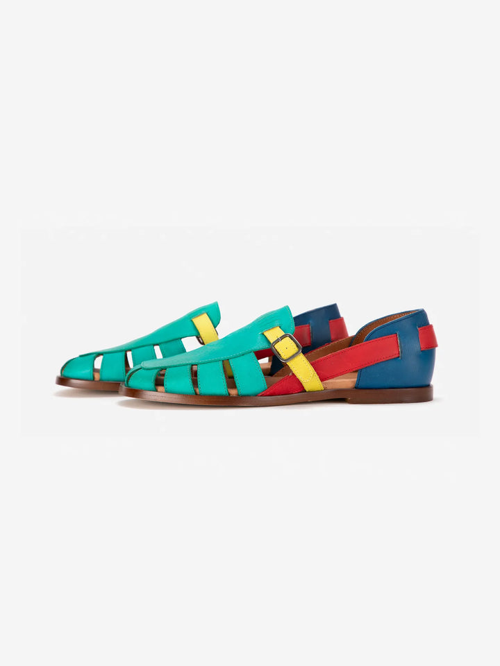 Pickles color block leather sandal