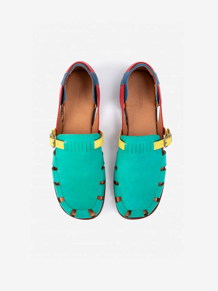 Pickles color block leather sandal