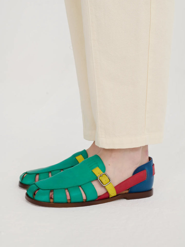Pickles color block leather sandal